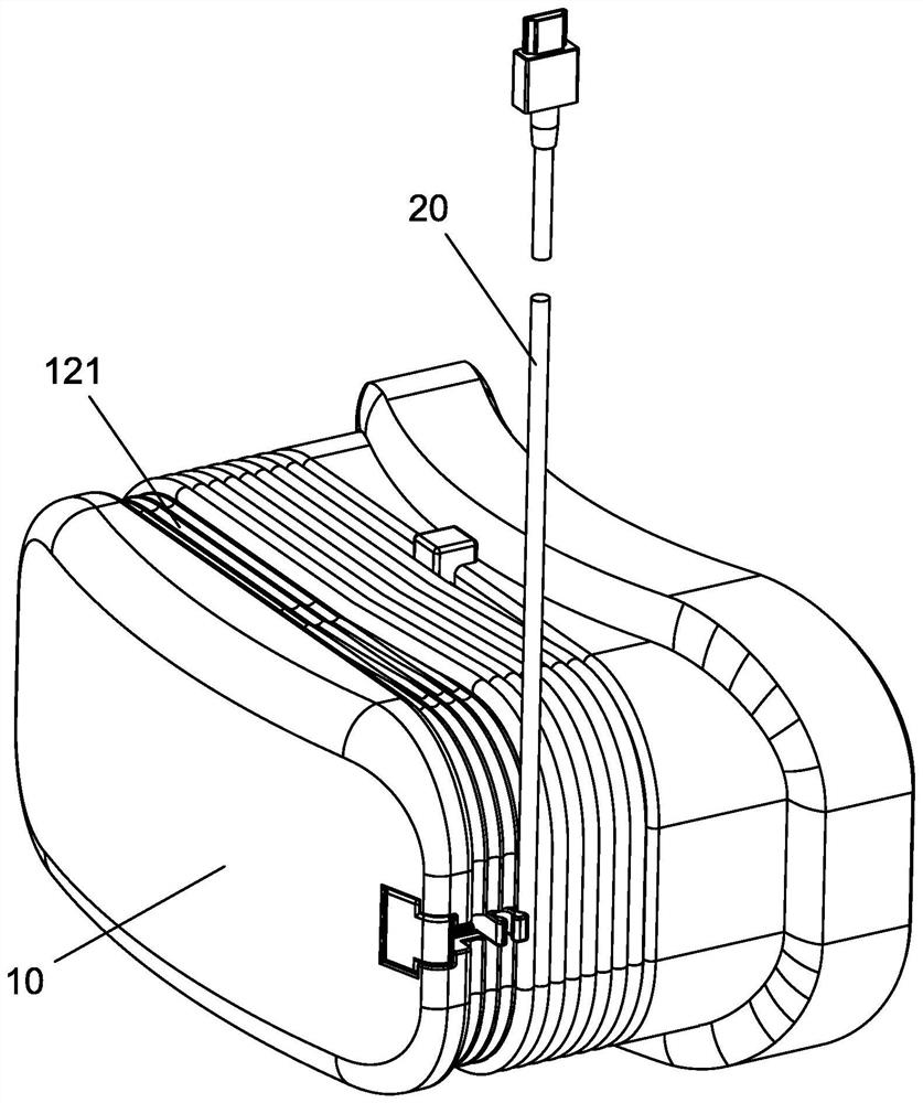 A kind of magnetic suction wire for storing vr glasses