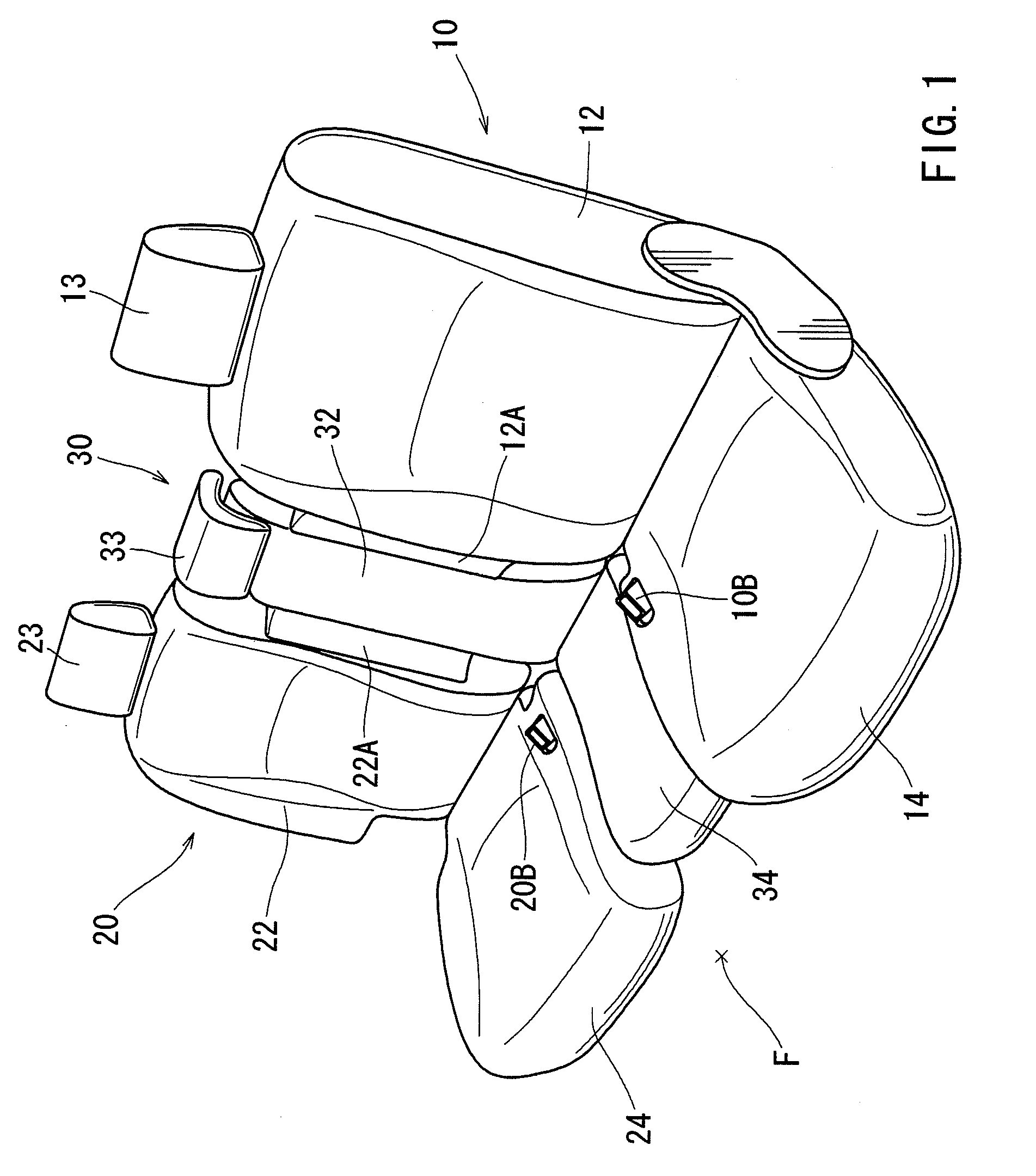 Structure for storing seat for automobile