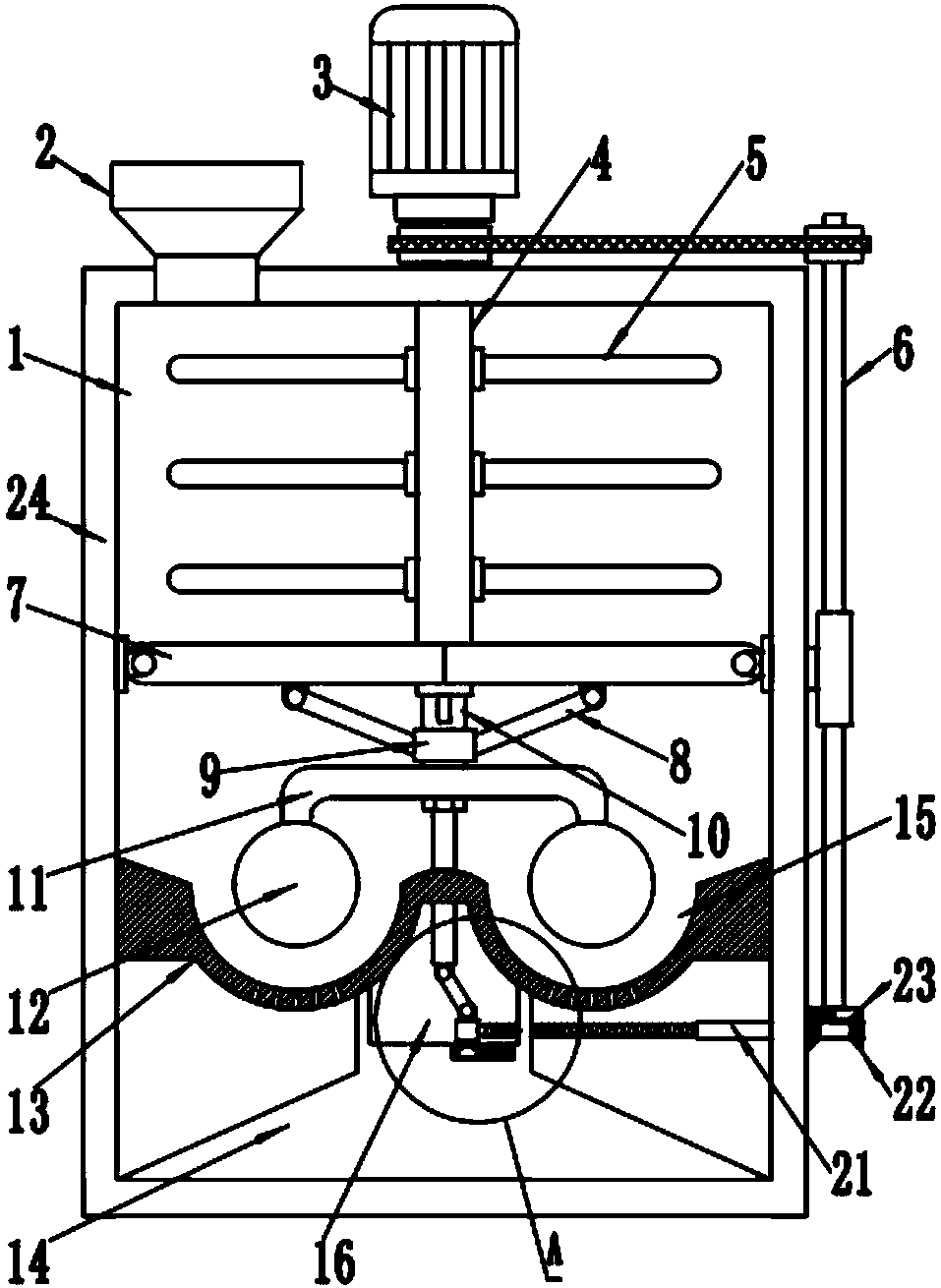 Disc type grinding device for machining heavy calcium carbonate