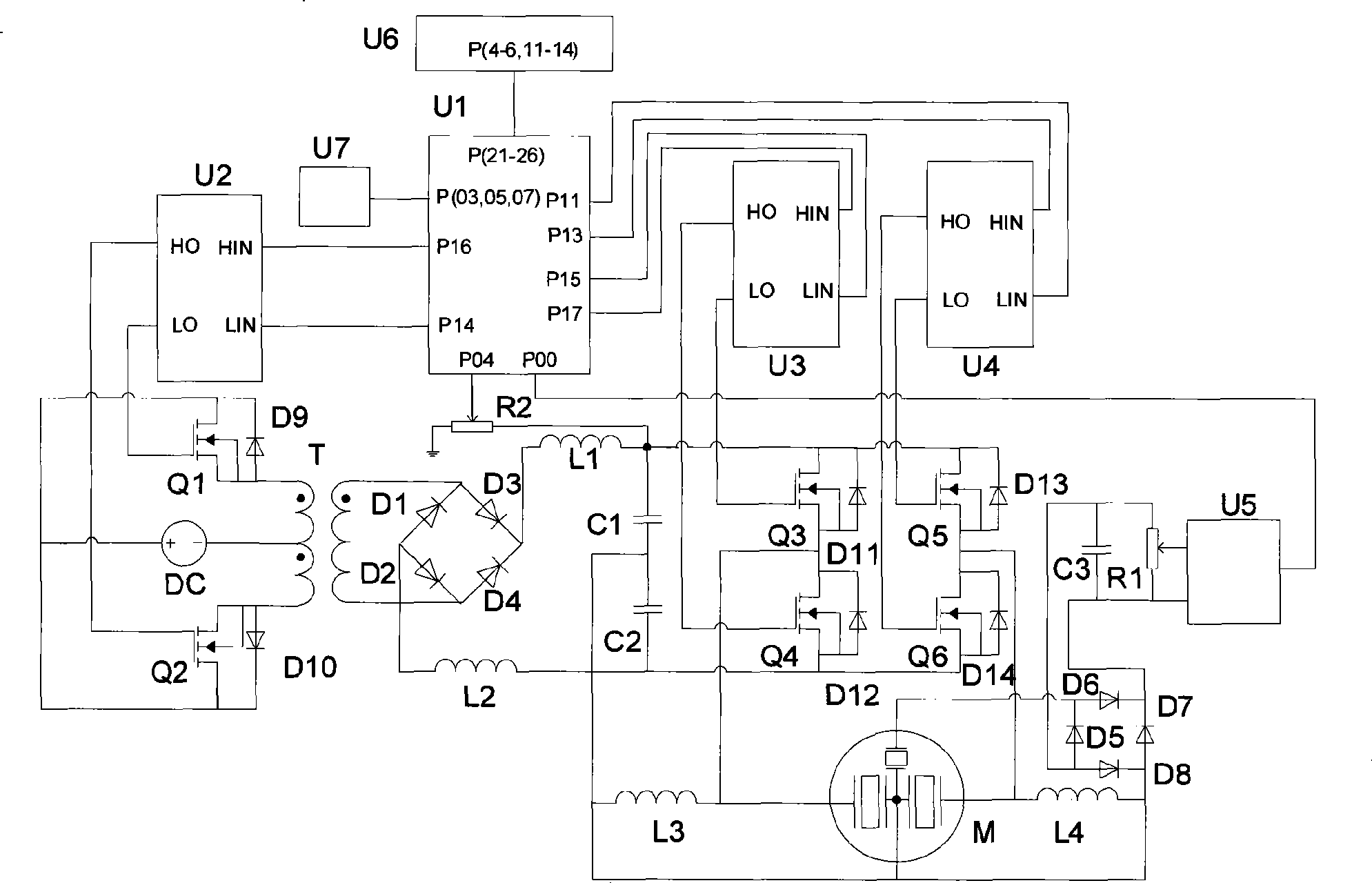 Ultrasound motor drive controller based on embedded system level chip