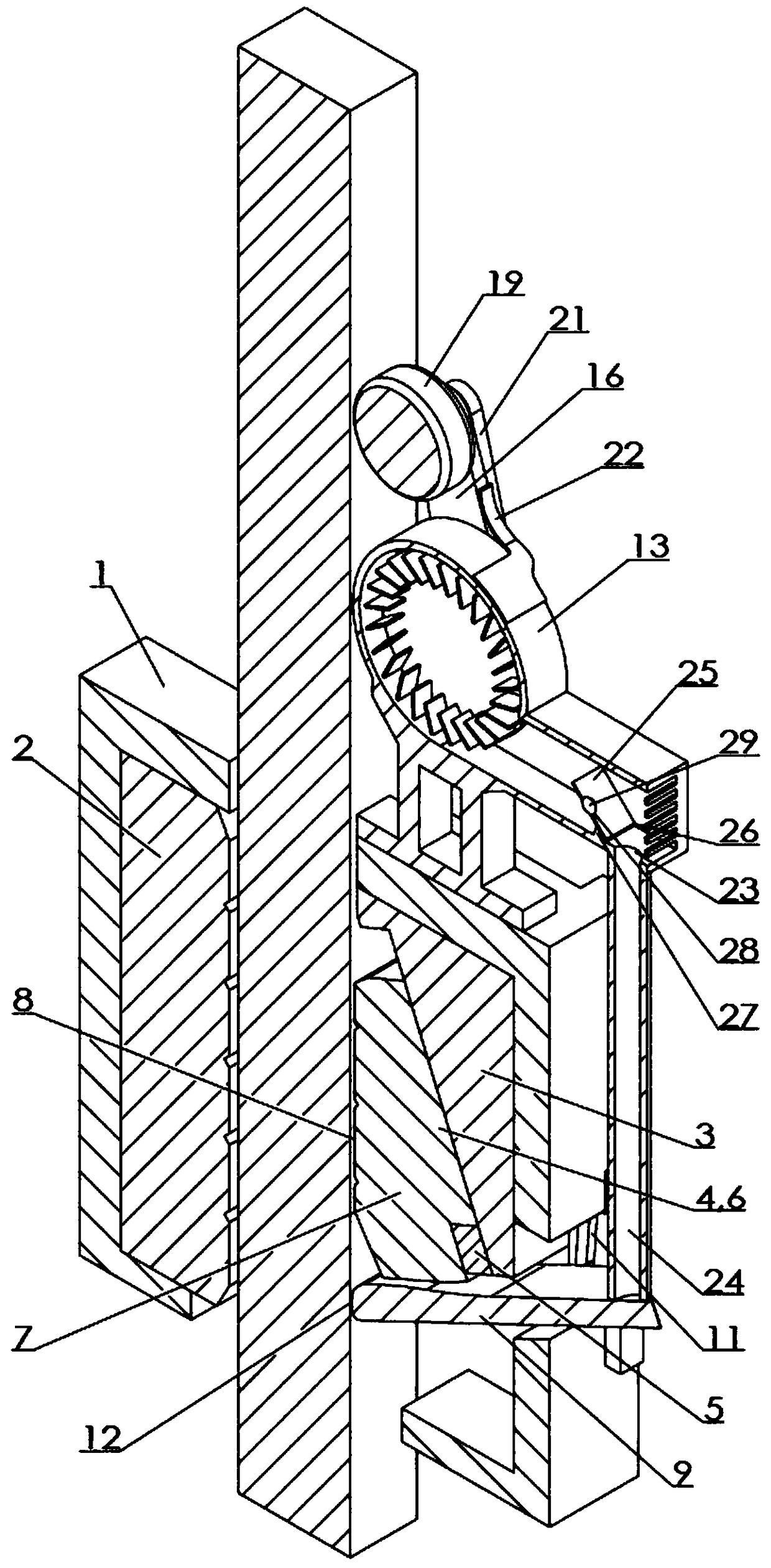 An anti-fall elevator holding mechanism