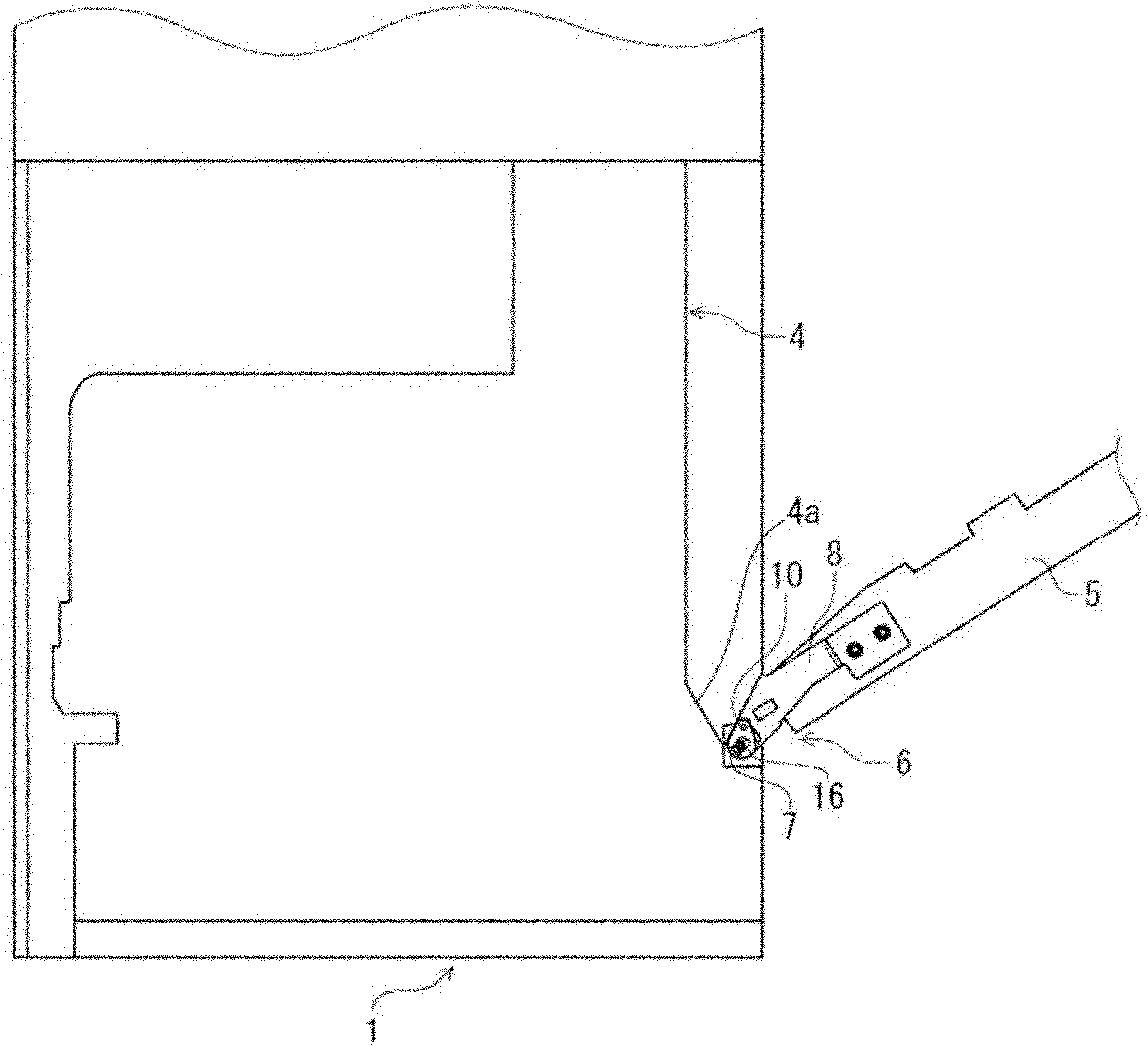 Opening and closing device of office machine and office machine