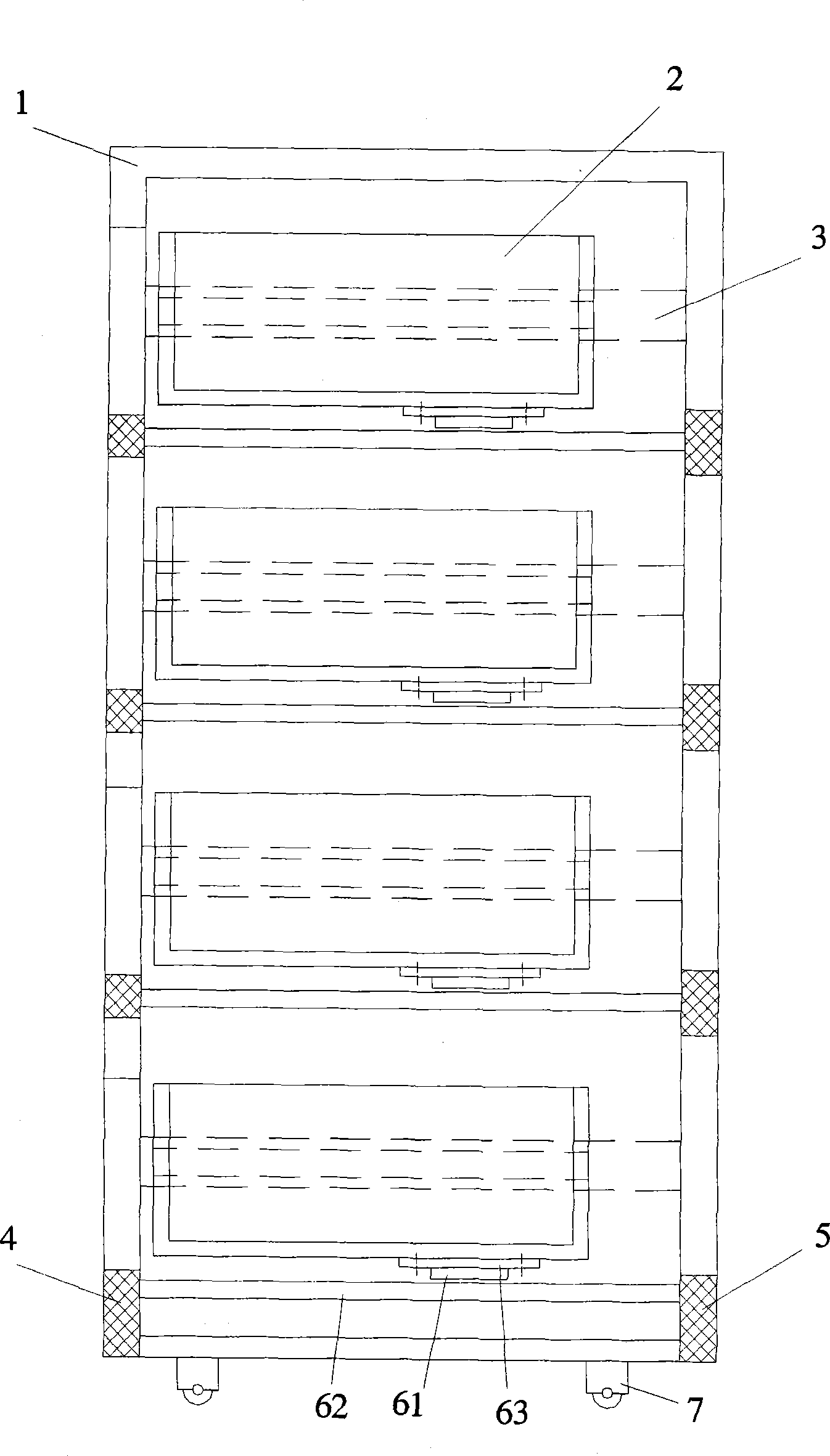 Automatic taking-up and paying-off type stand cabinet soilless culturing system driven by linear motors