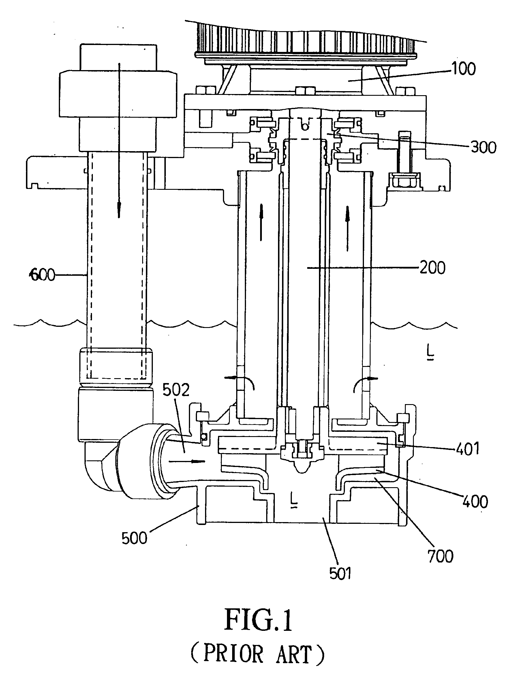 Seal of a vertical pump