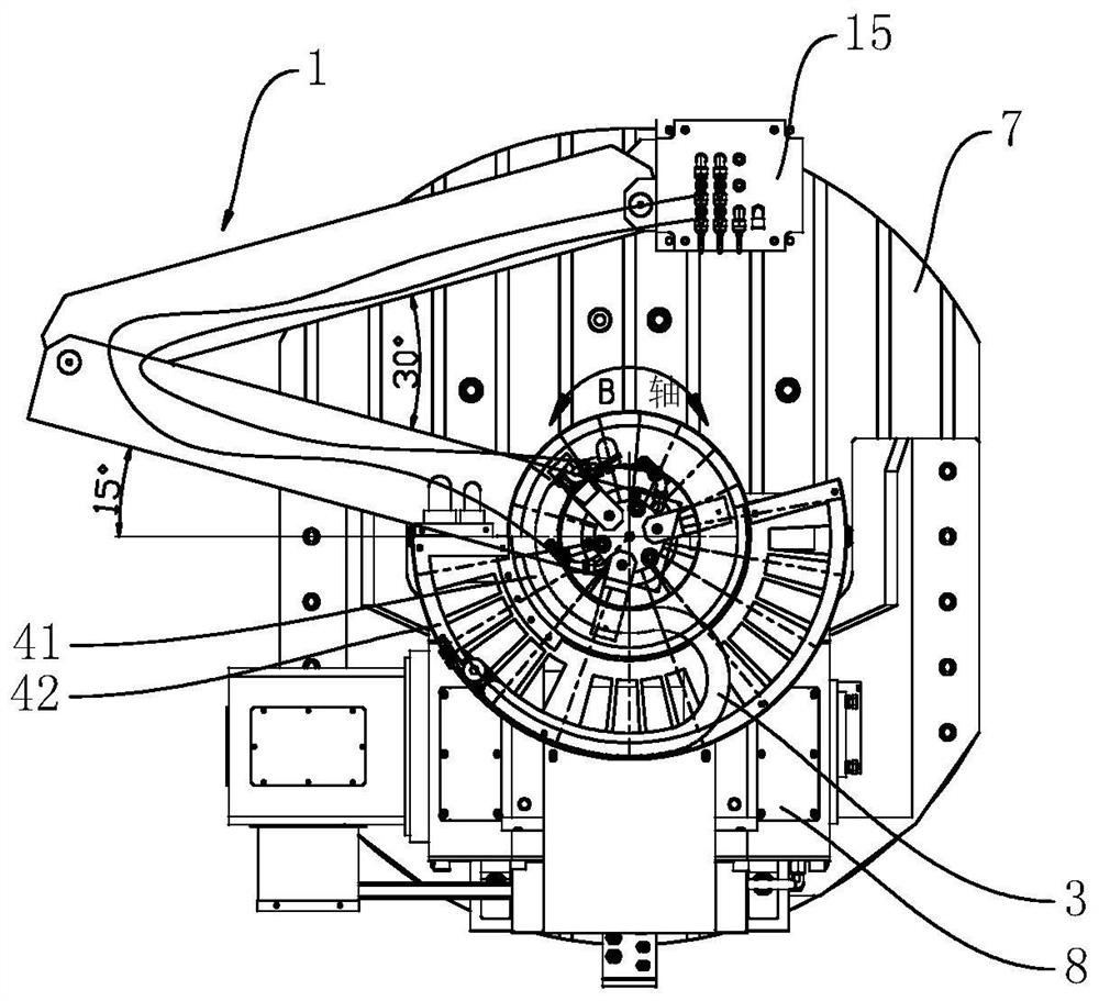 An aerial pipeline structure with horizontal and numerically controlled turntable