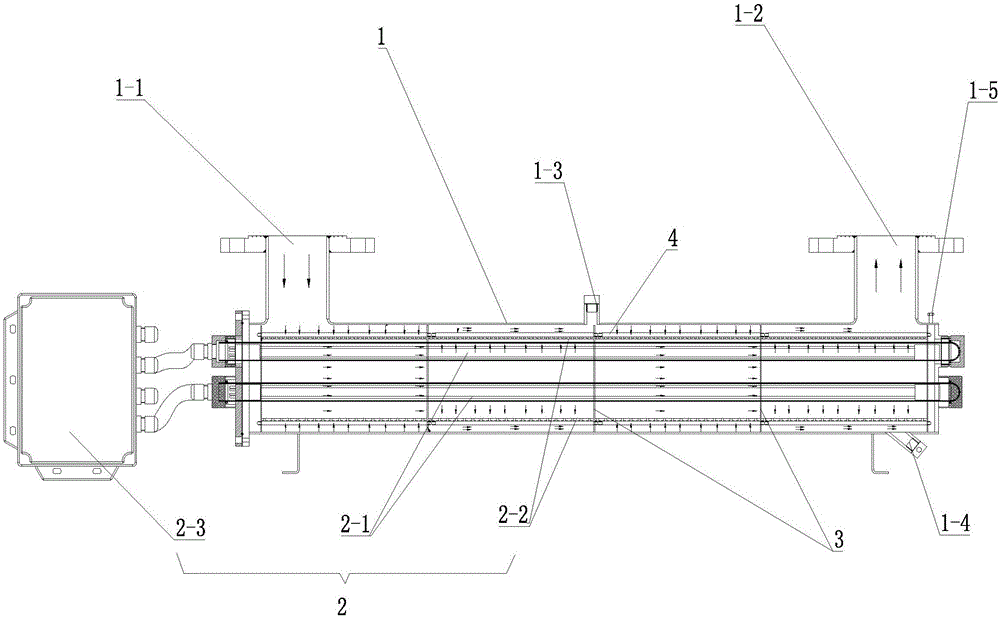 Photocatalytic sterilizing device for water treatment