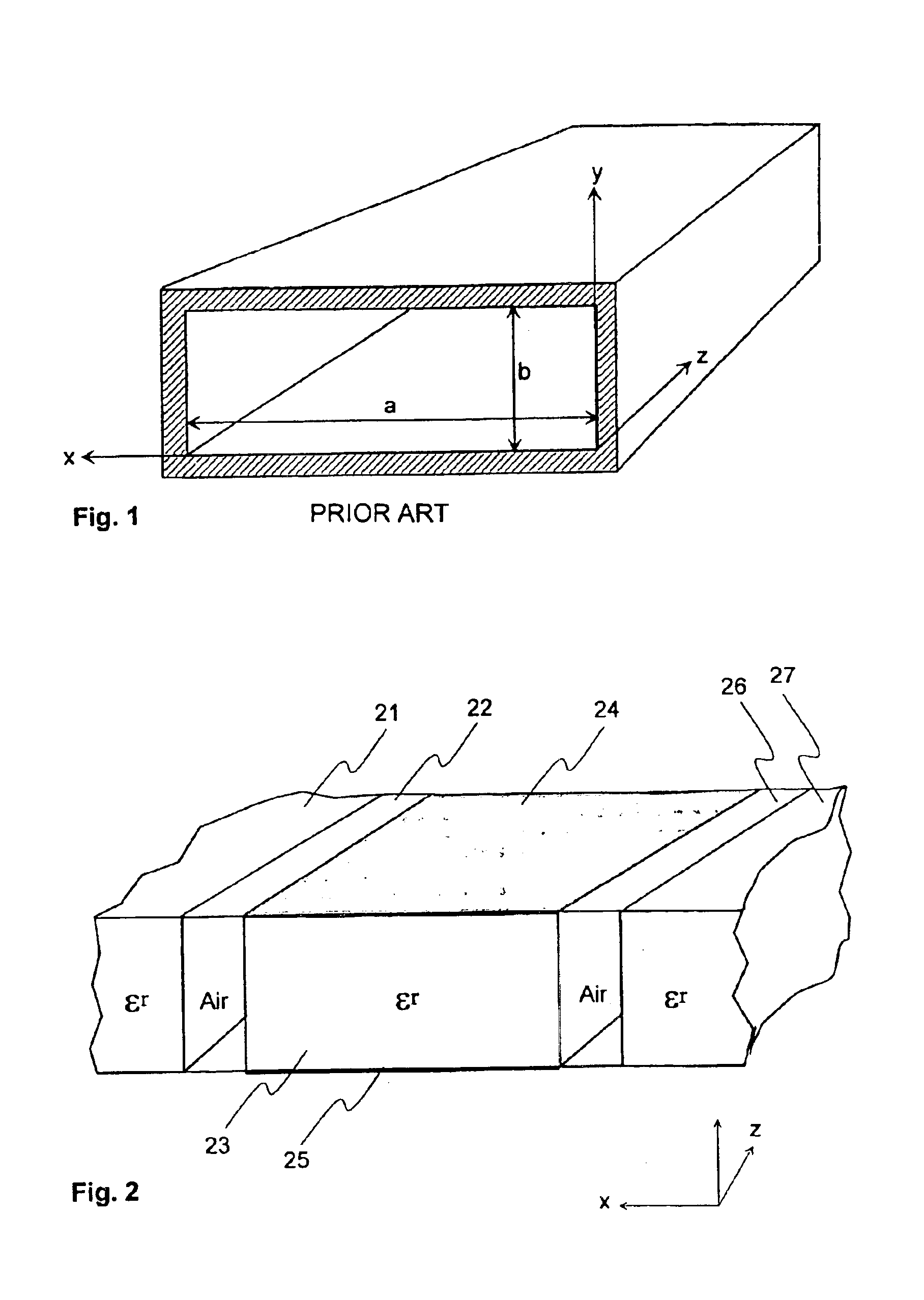 Method for creating waveguides in multilayer ceramic structures and a waveguide having a core bounded by air channels