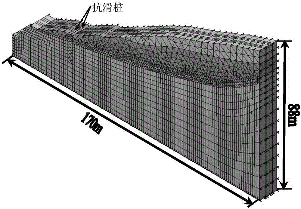 Three-dimensional side slope model establishing method for study on anti-slide pile position