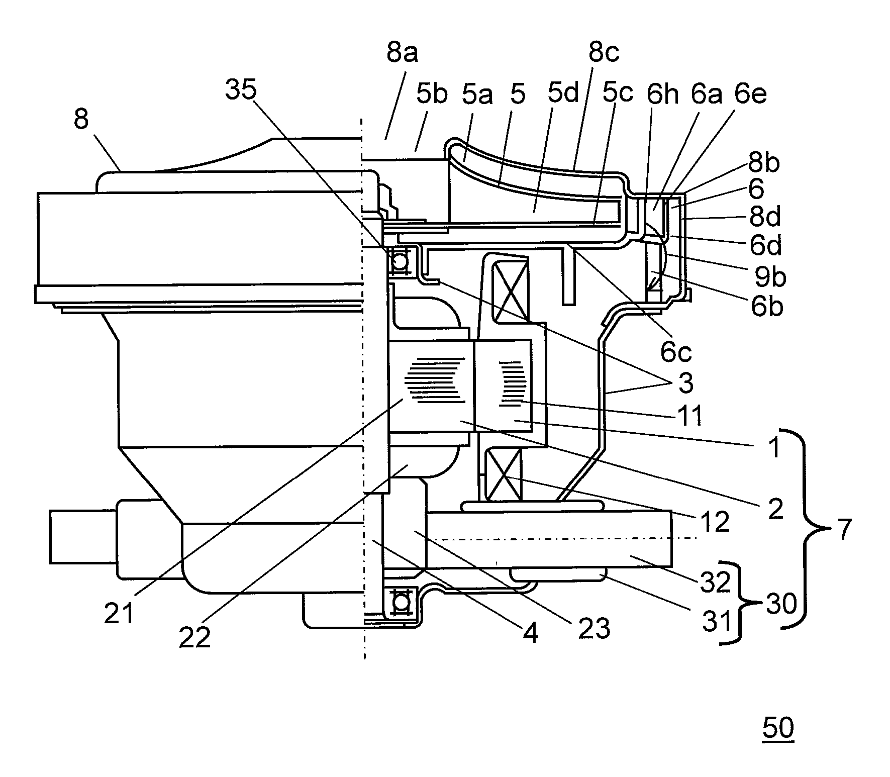 Electric blower and vacuum cleaner comprising same