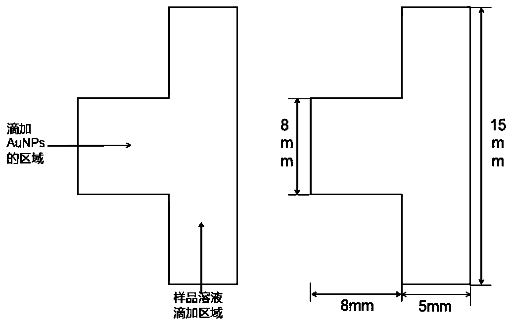 Copper ion colorimetric detection test paper loaded with gold nanoparticles