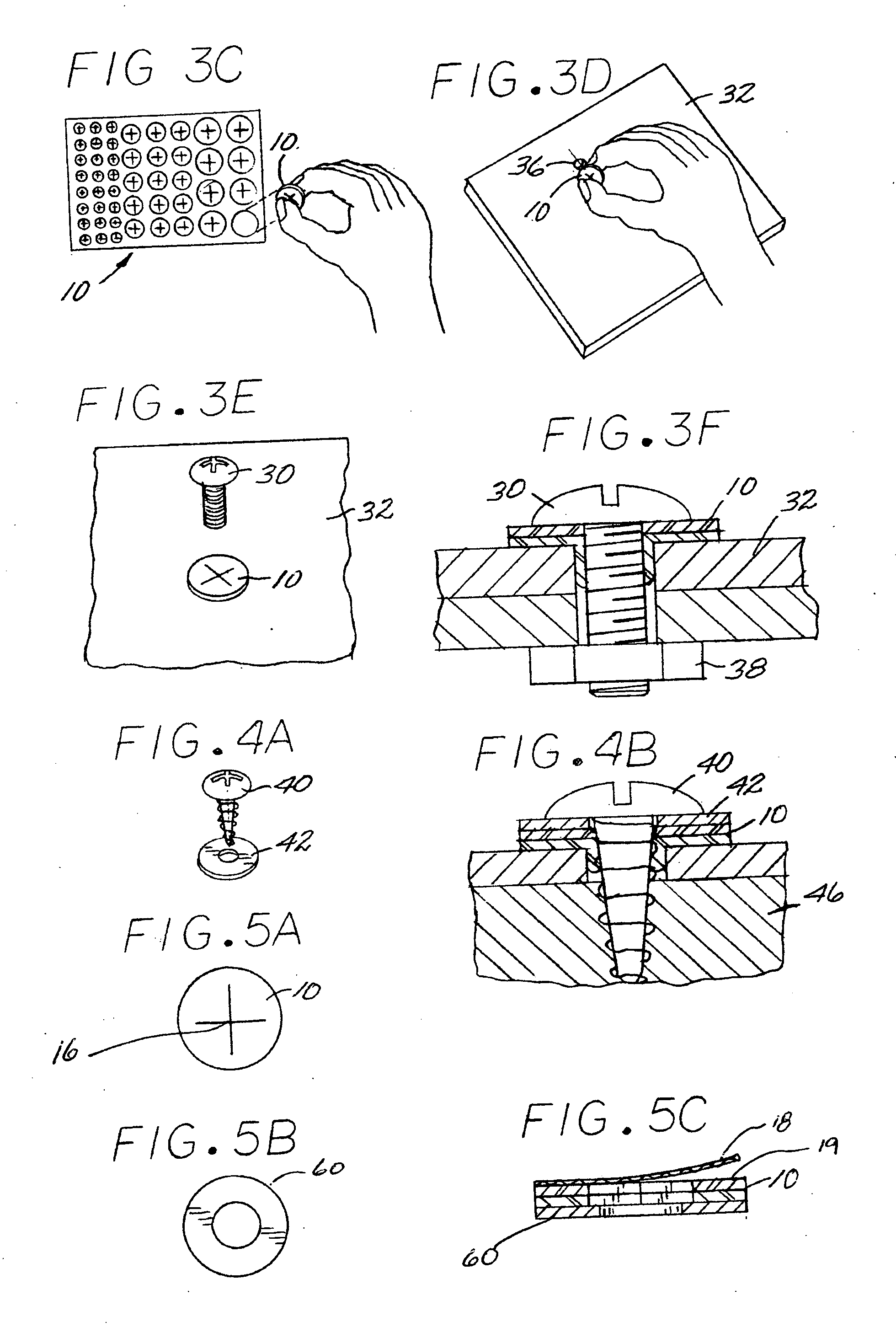 Pre-formed elastomeric fastener adhesive device and method of installation