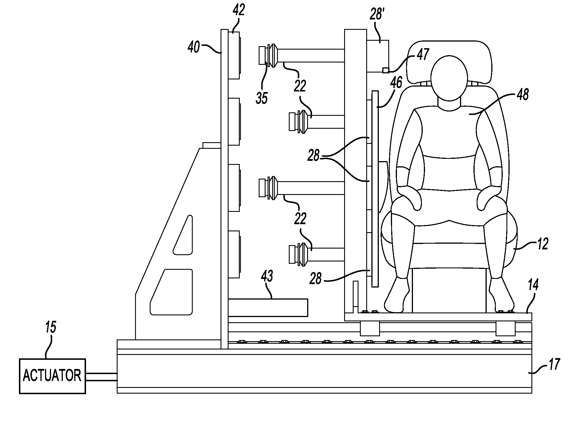 Side impact dynamic intrusion simulator