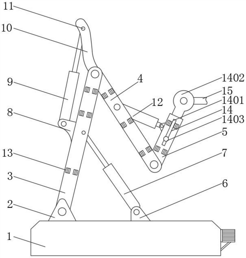 Multi-curvature adjusting type supporting arm structure of industrial robot and application method thereof