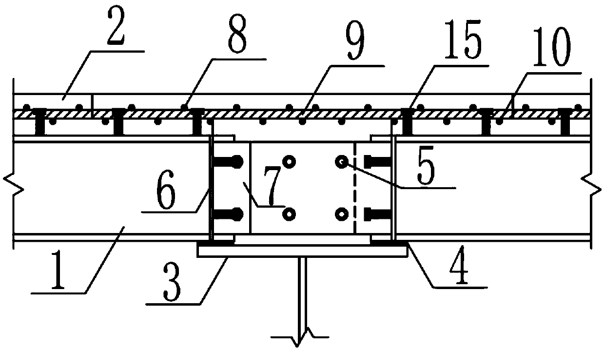 Structural steel-UHPC (Ultra High Performance Concrete) composition board longitudinal rib staggered arrangement construction and construction method thereof