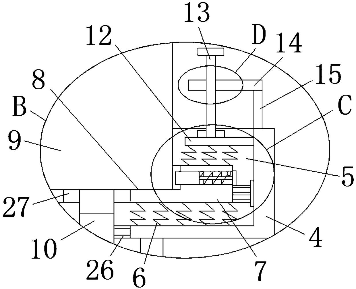 Crushing mechanism for dry-mixed mortar production equipment