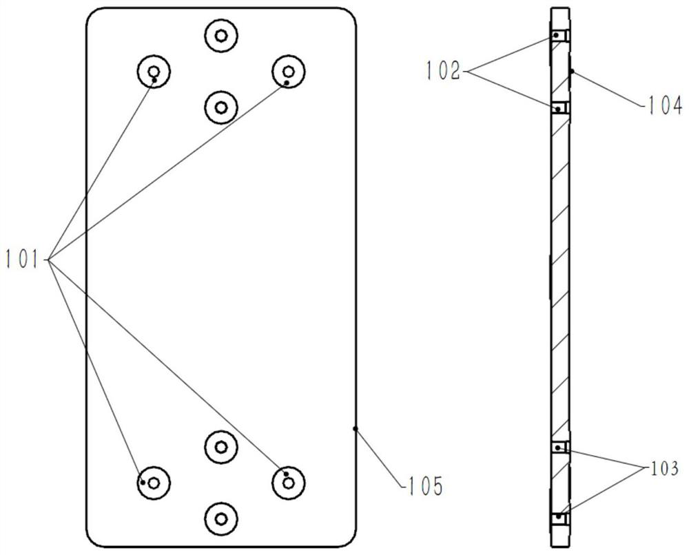 A device, adjustment method and application for adjusting the position of the center of mass of a product