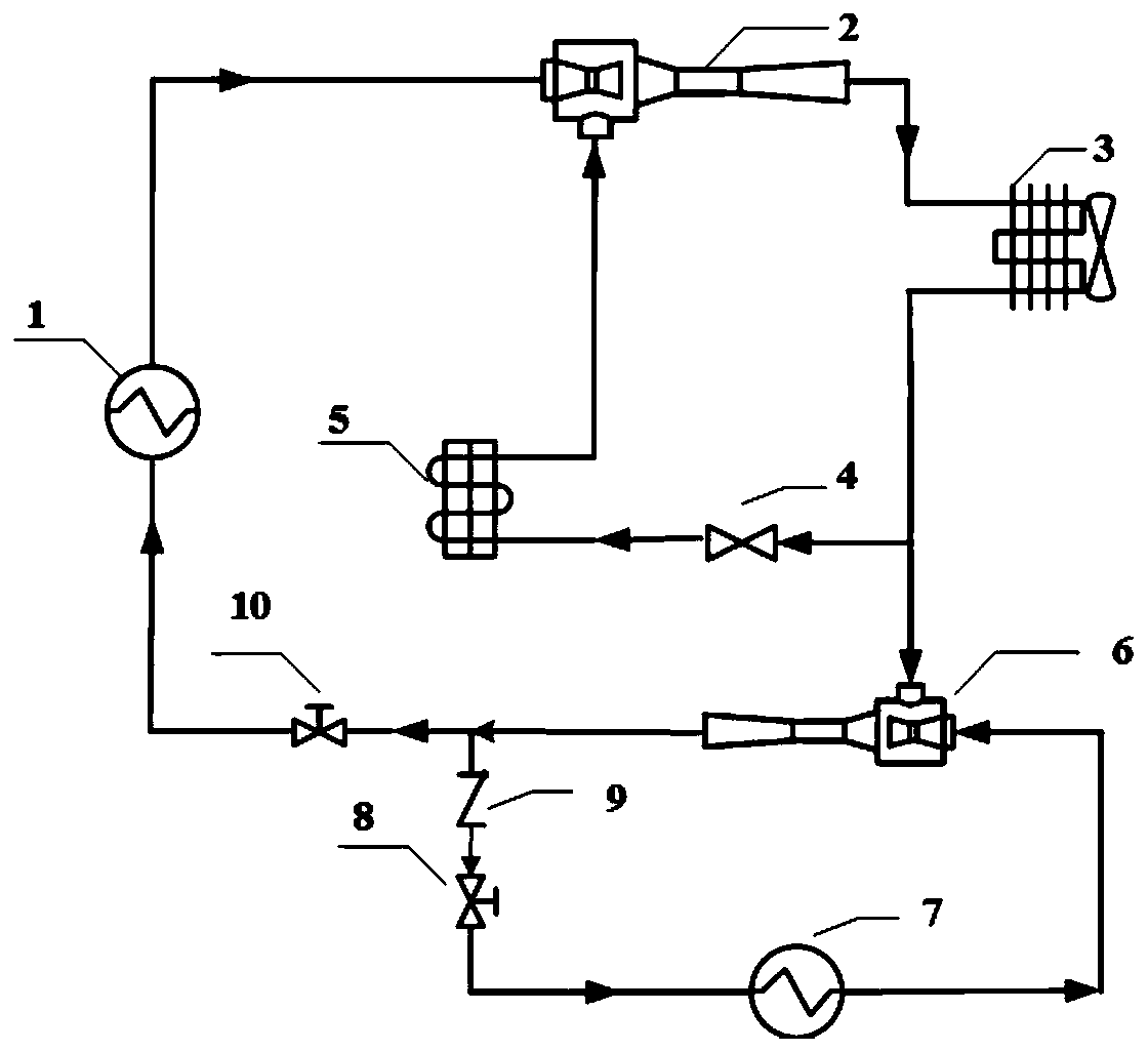 A pumpless injection refrigeration system and refrigeration method