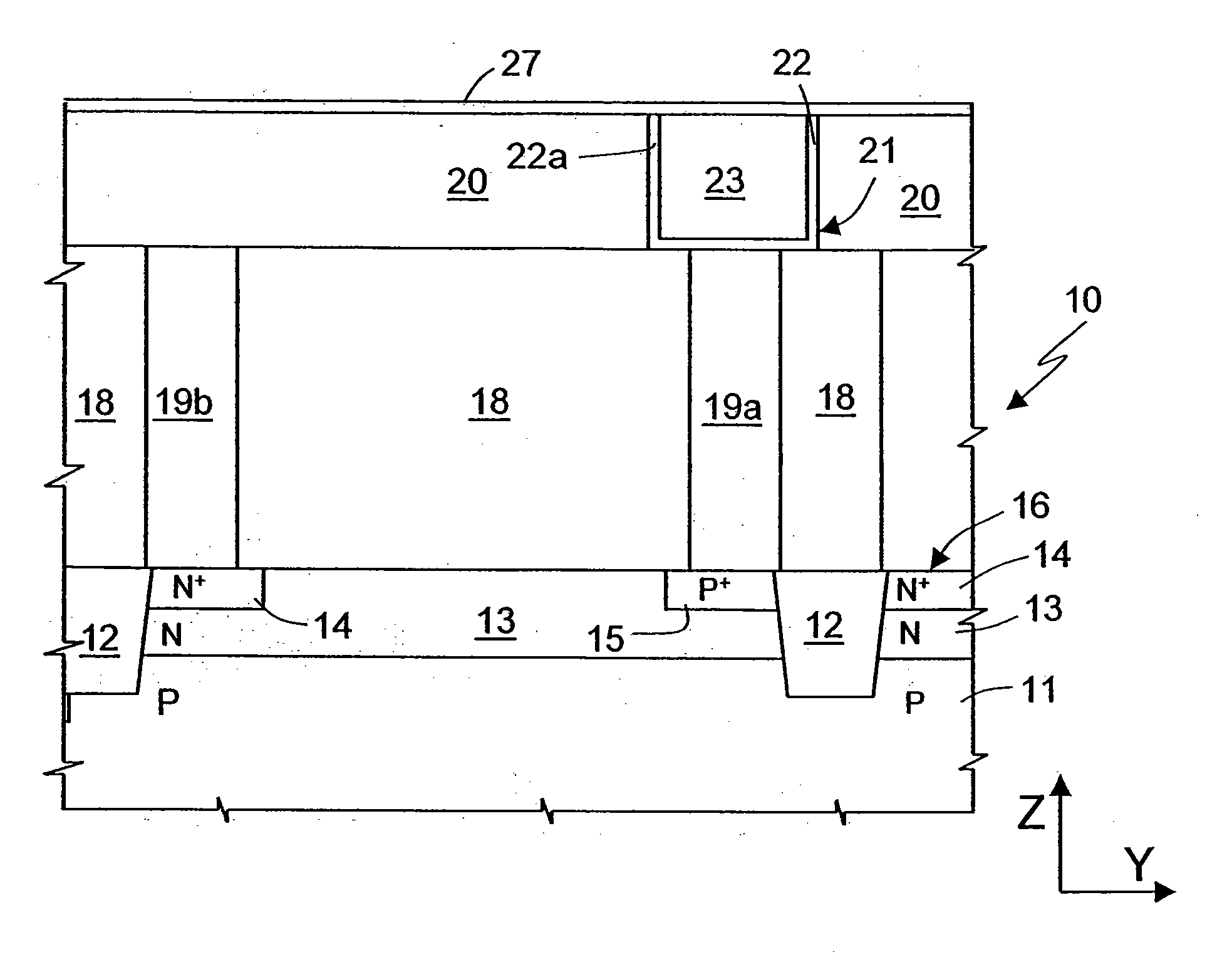 Sublithographic contact structure, in particular for a phase change memory cell, and fabrication process thereof