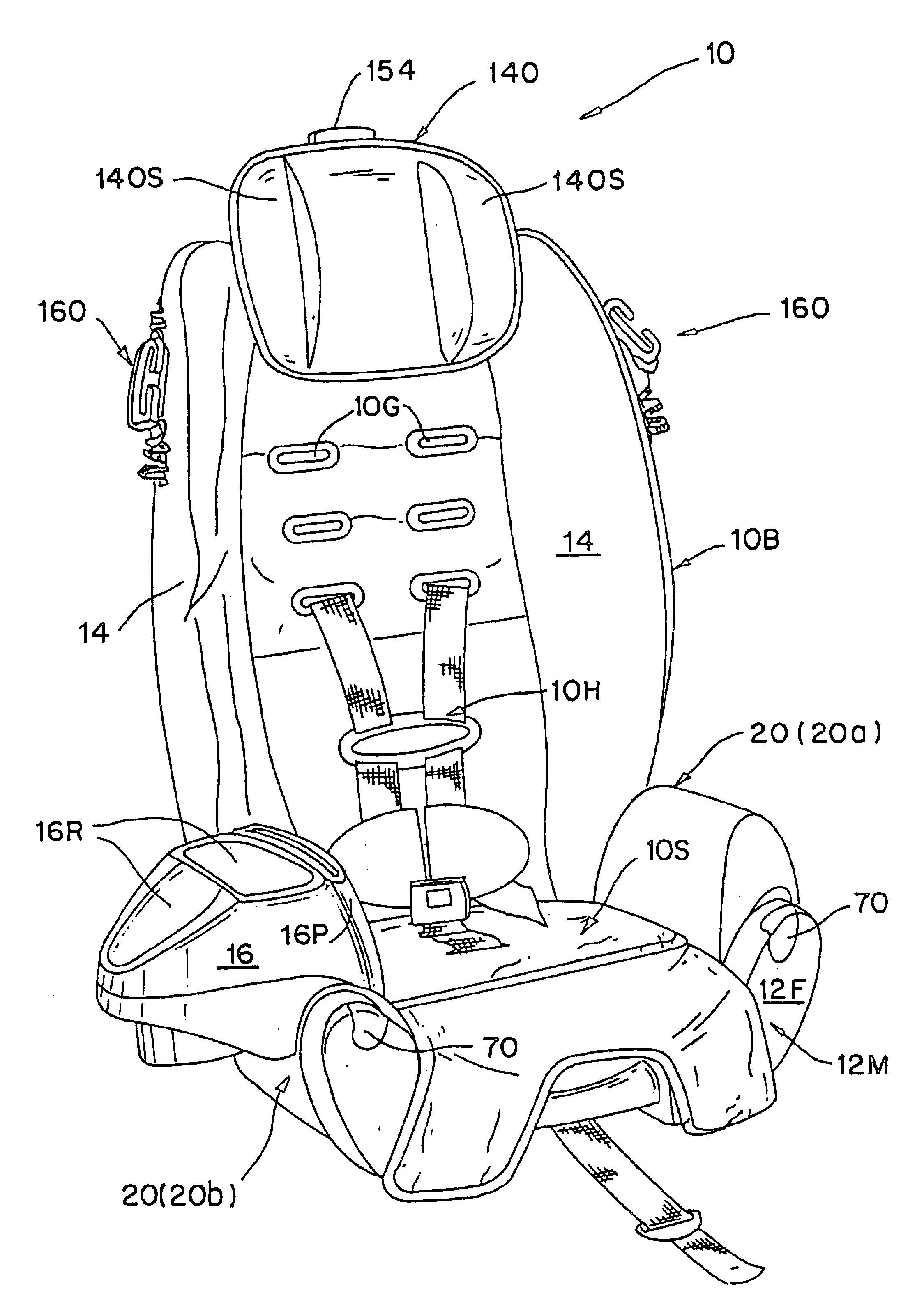 Adjustable child seat for toddlers to small children