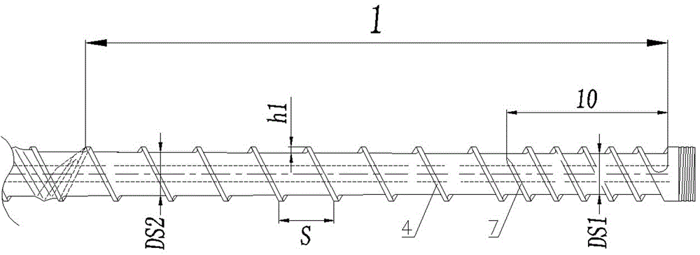 Special two-section BM type screw rod for wire and cable extruder