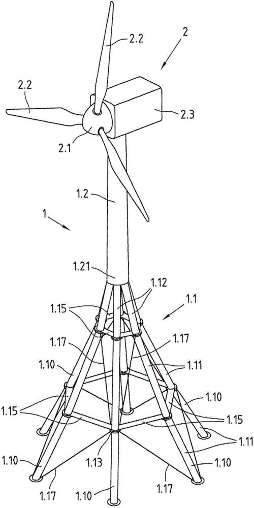 Modular tower for a wind power plant