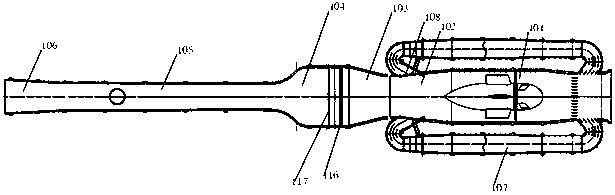 Direct current blow-type gust wind tunnel with bypass revolving door