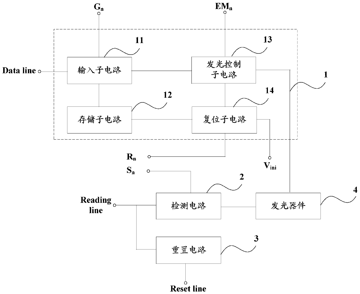 Pixel circuit, light-emitting device aging detection compensation method and display substrate