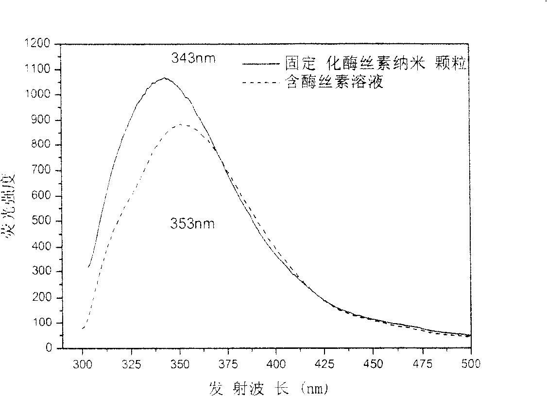 Silk nano granular of immobilized enzyme, and prepn. process thereof