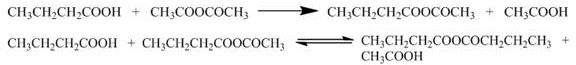 Production method for producing butyric anhydride through dividing wall reaction rectification