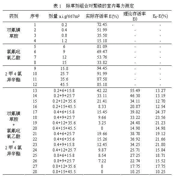 A kind of wheat field herbicide composition