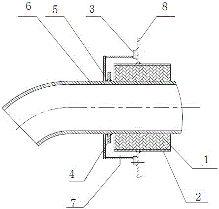 Retractable type exhaust pipe penetration piece