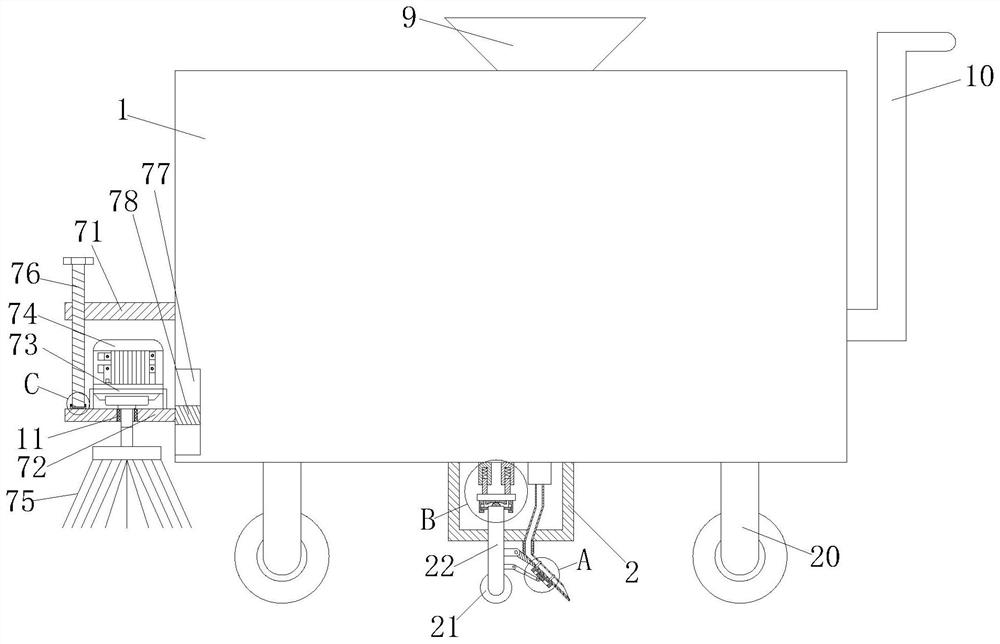 Pavement depression detection device for municipal engineering