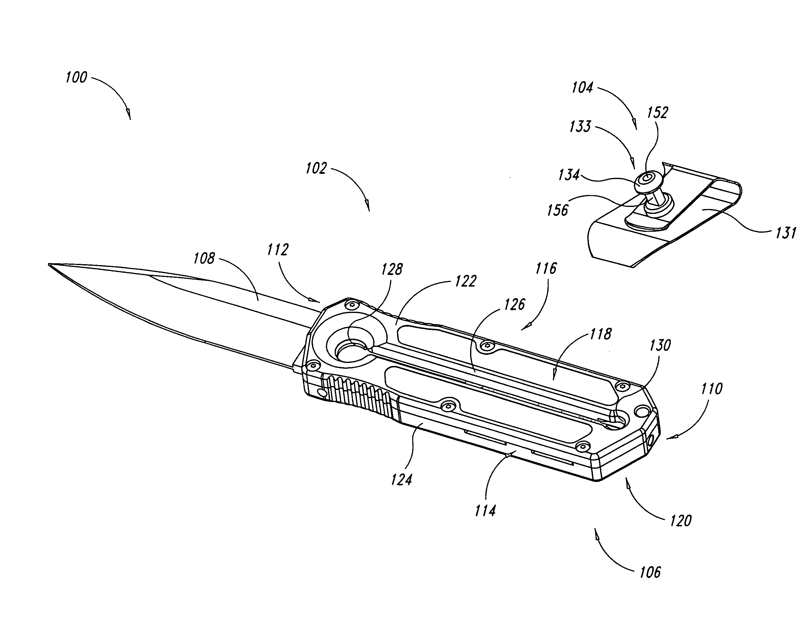 Knife with sliding blade and disengageable deployment mechanism