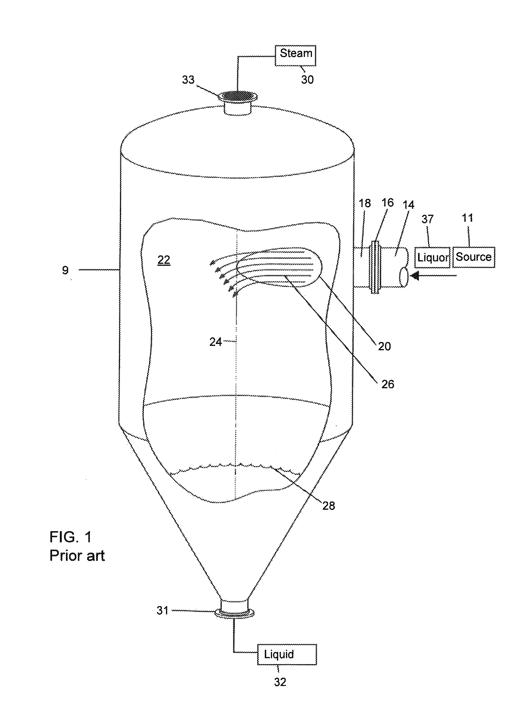 Flash tank with flared inlet insert and method for introducing flow into a flash tank