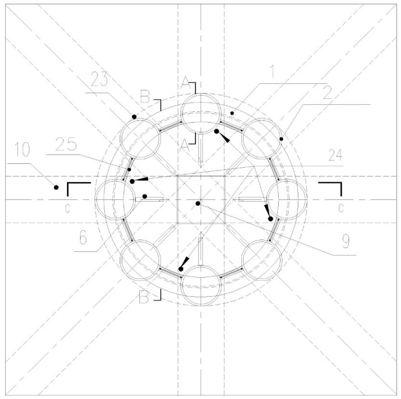 Annular multi-supporting-point adjustable profile steel support changing system and construction method