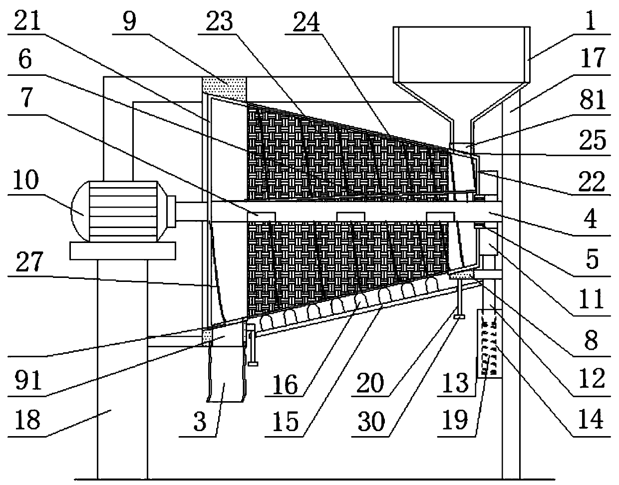 Vibrated food microwave drying device