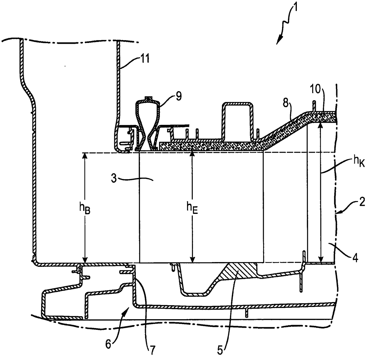 Bottom assembly for clothes dryer and clothes dryer with such bottom assembly