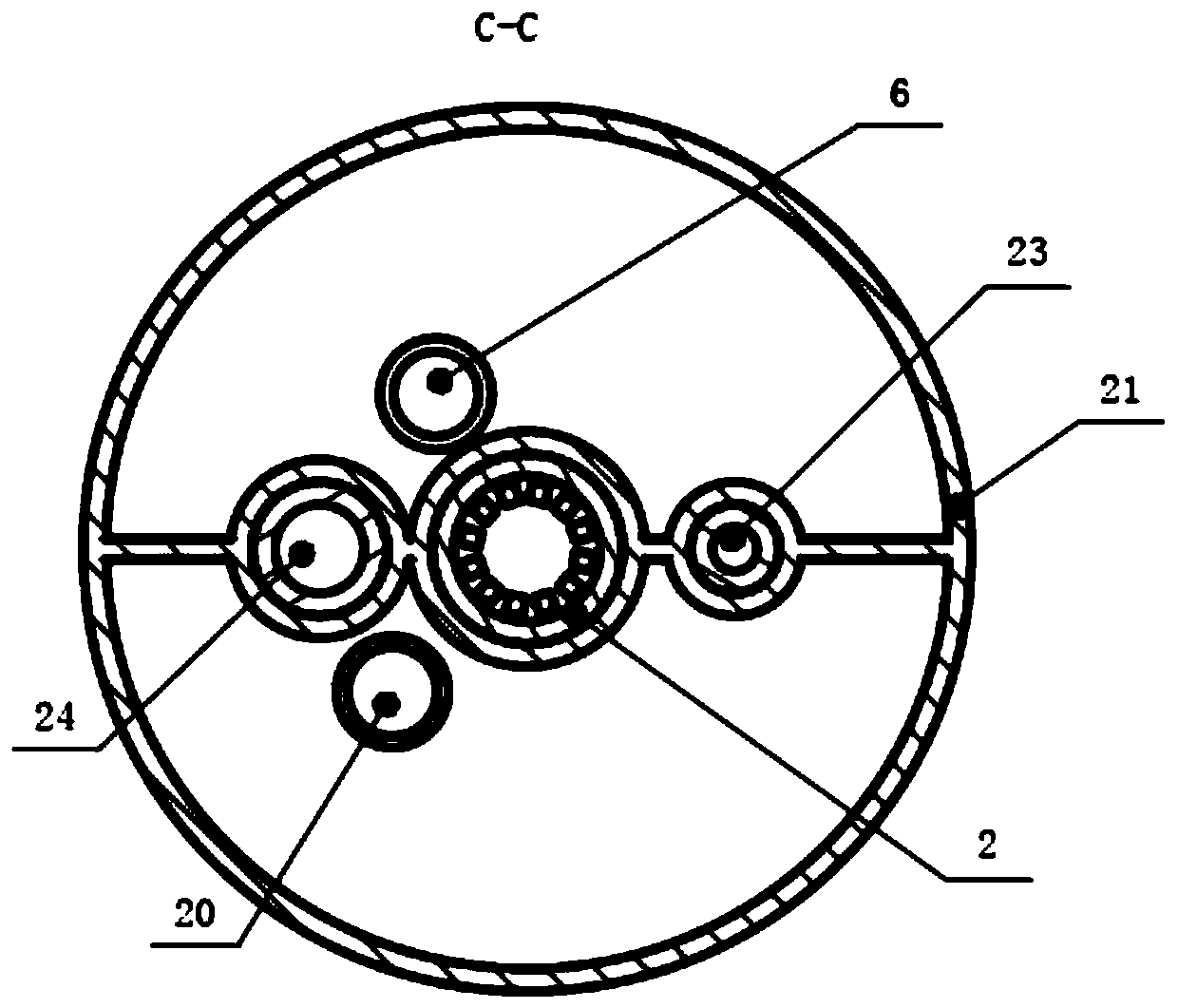 Spiral ultra-long cooling loop irradiation device