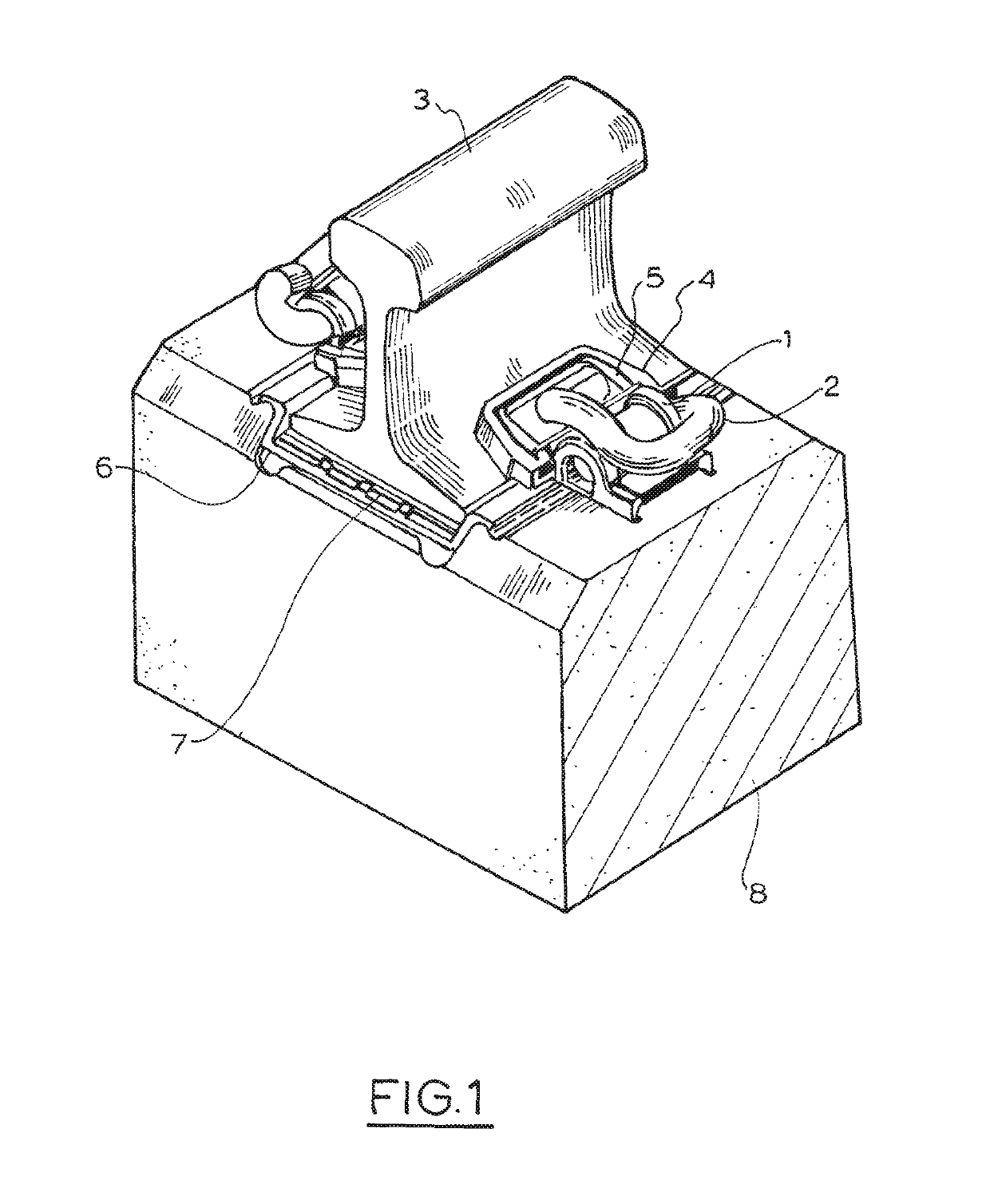 Recessed concrete rail seat assembly