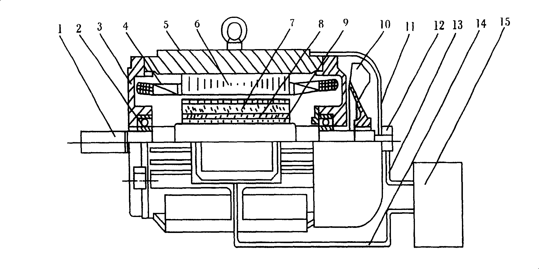 Controllable flux permament magnetic synchronous motor of built-in mixed rotor magnetic path structure