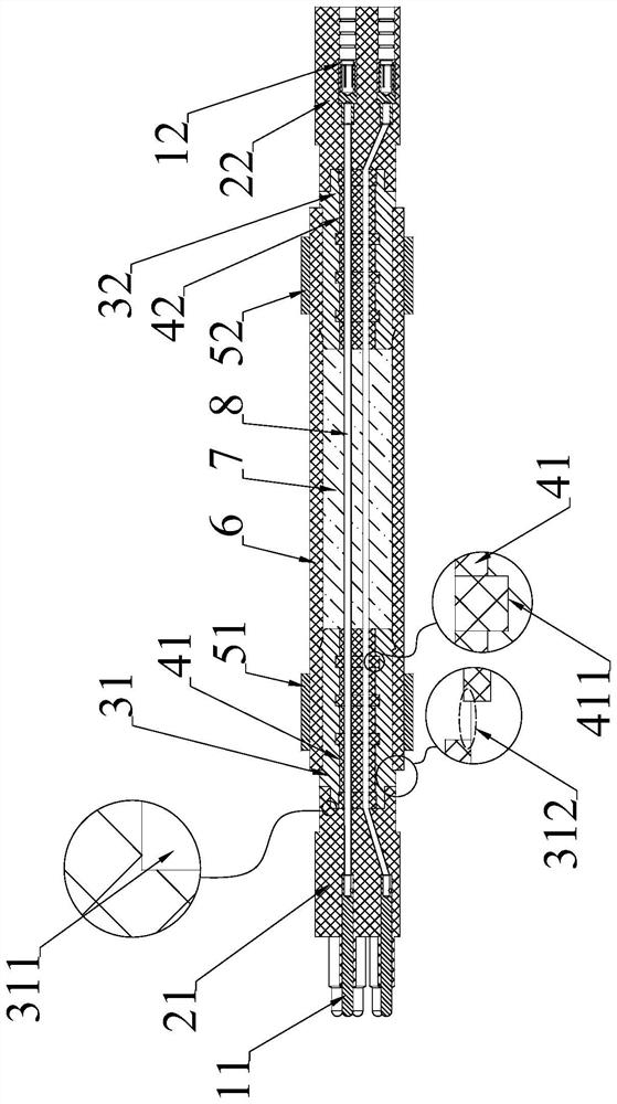 Oil-filled watertight connecting device and equipment