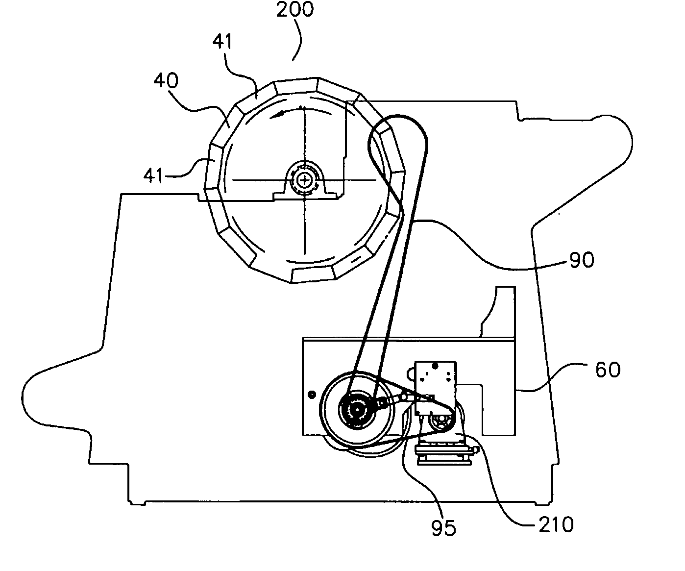 Rotational control assembly in packaging machines