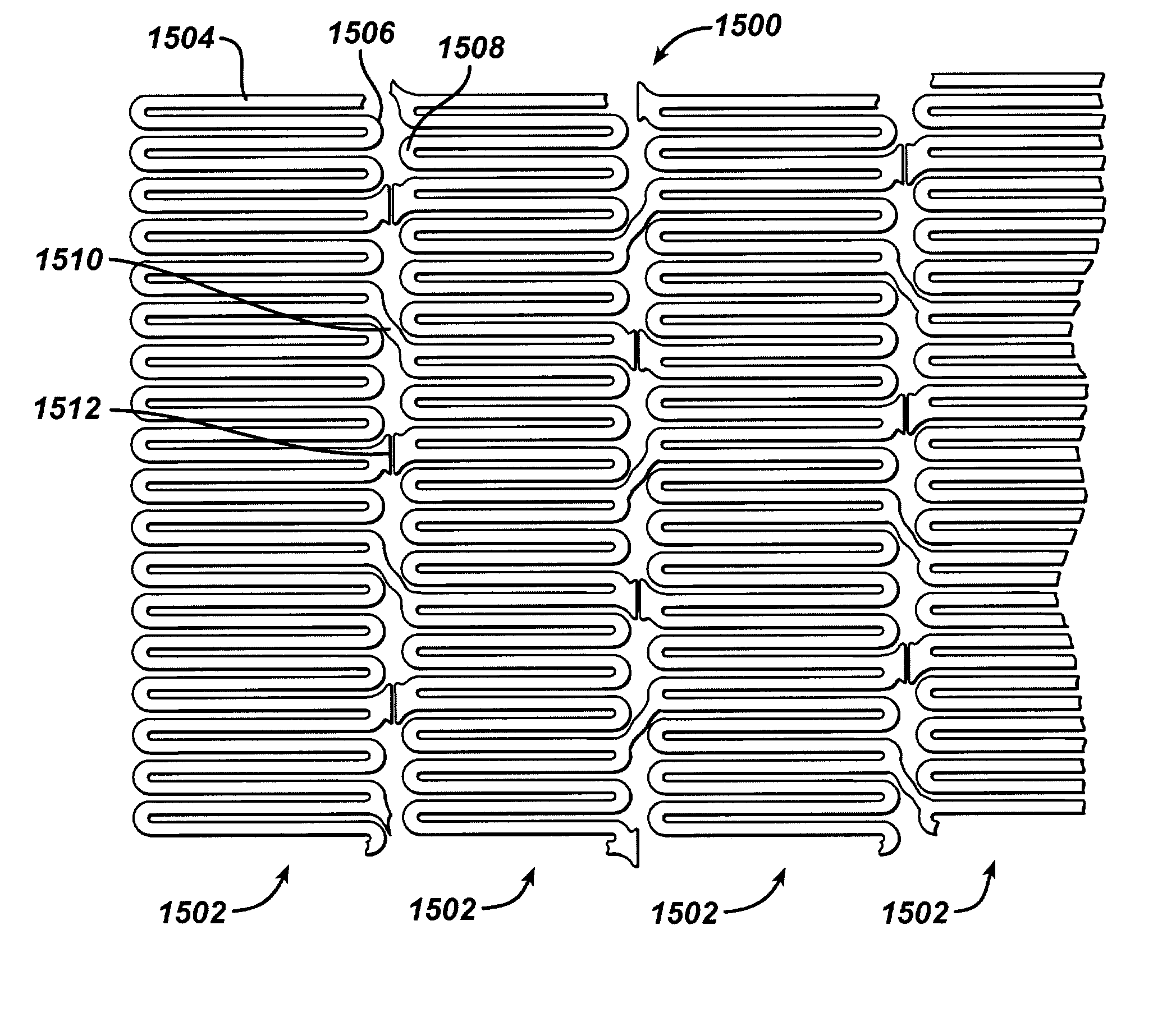 Split-bridge stent design