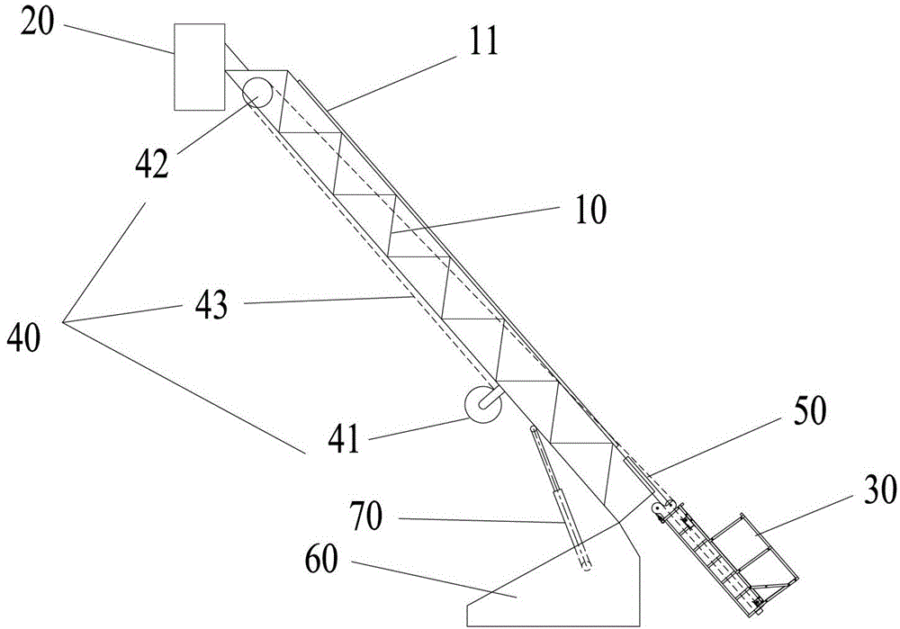 Guide rail device, scaling ladder mechanism and overhead working machine