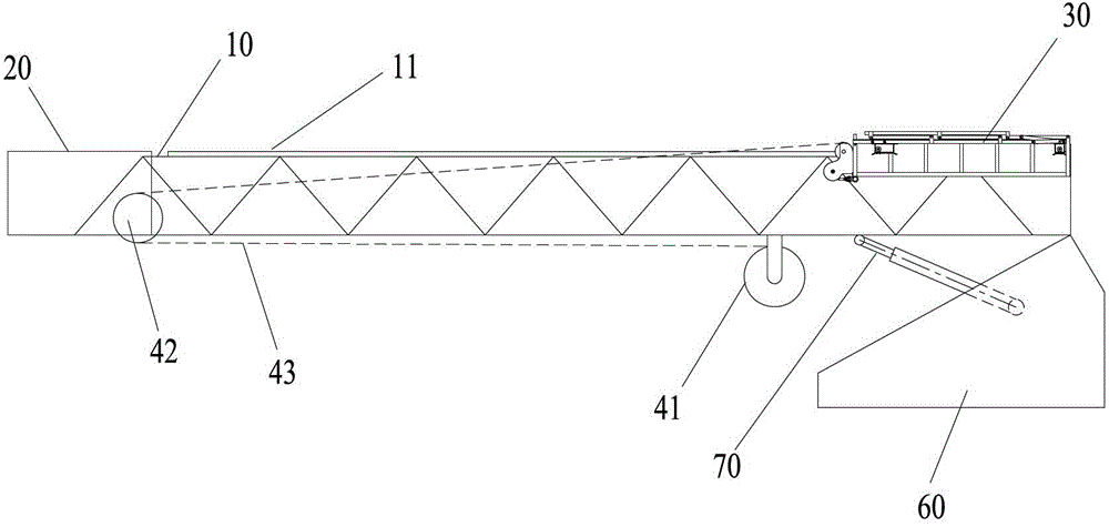 Guide rail device, scaling ladder mechanism and overhead working machine