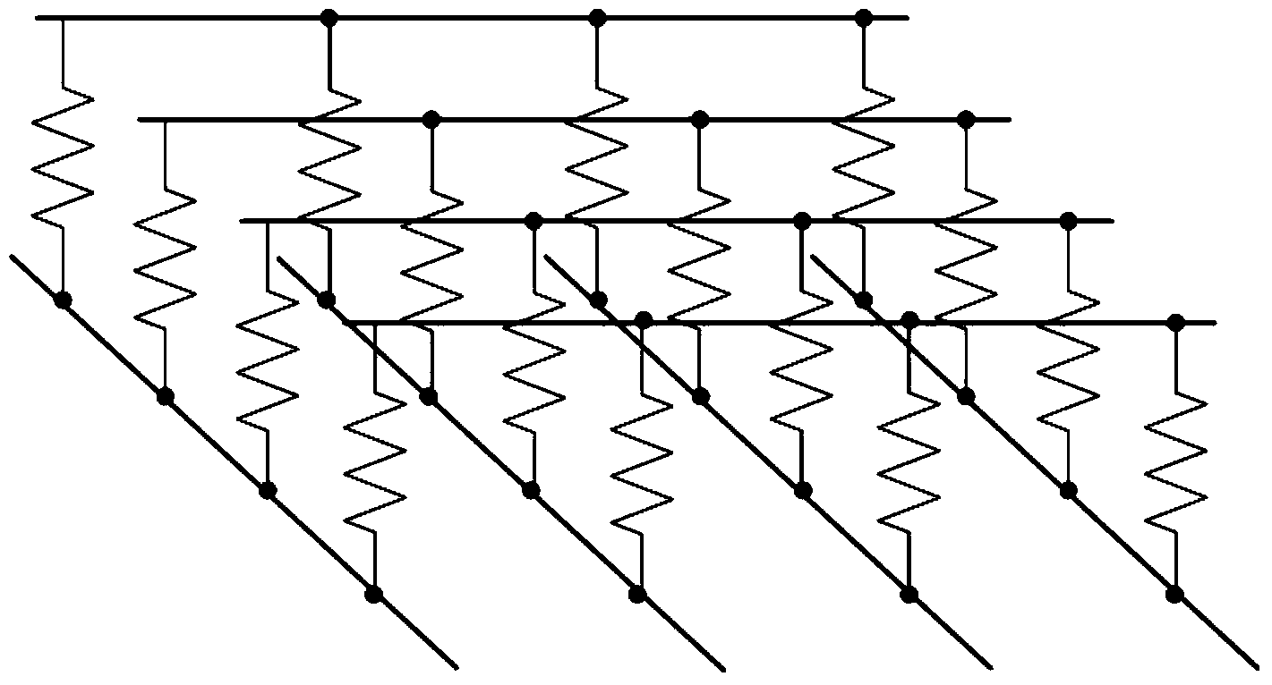 Detection circuit of resistance sensing array strengthening voltage feedback