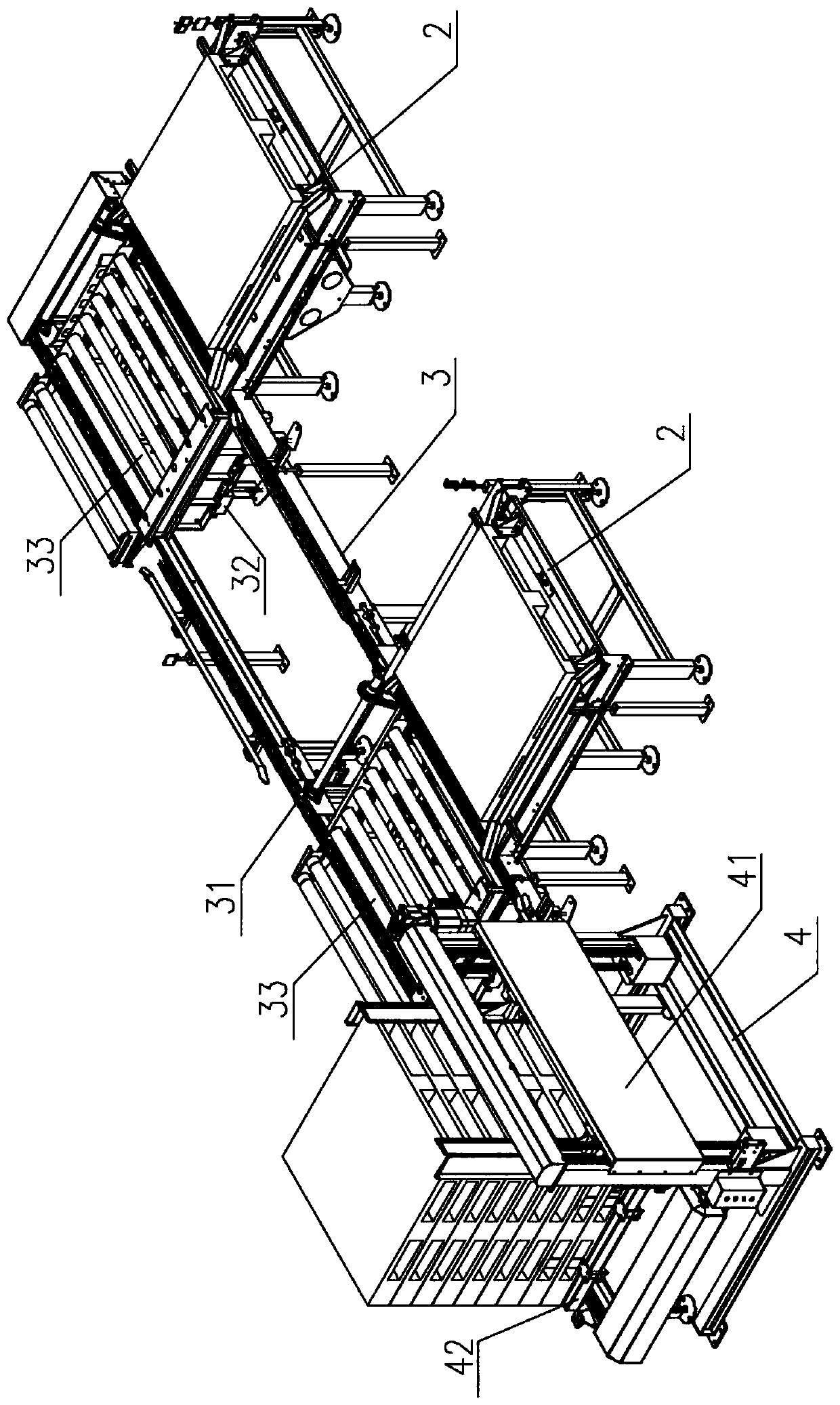 Iron workpiece automatic stacking system with unloaded tray distribution part