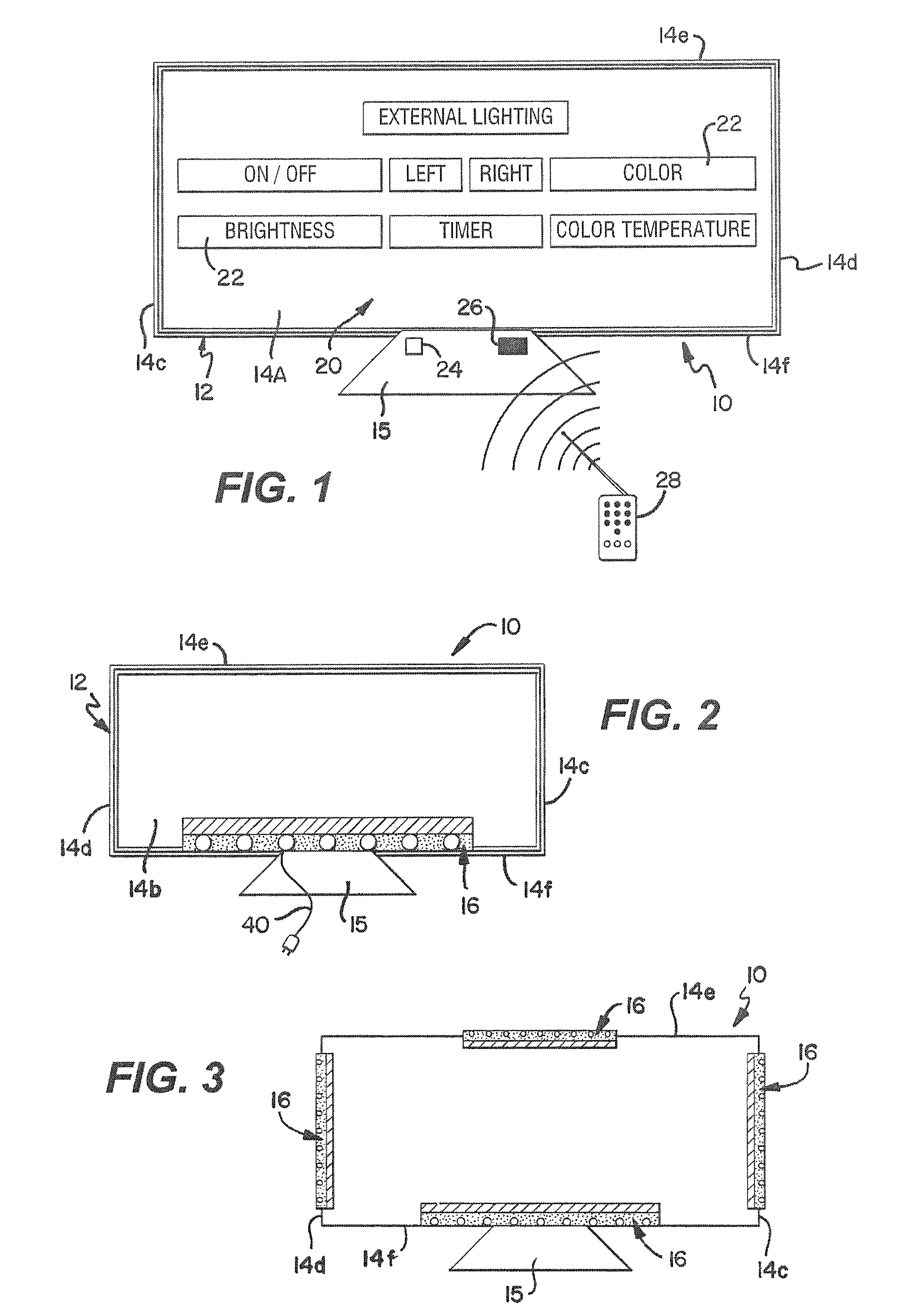 Electronic display device with integrated lighting system