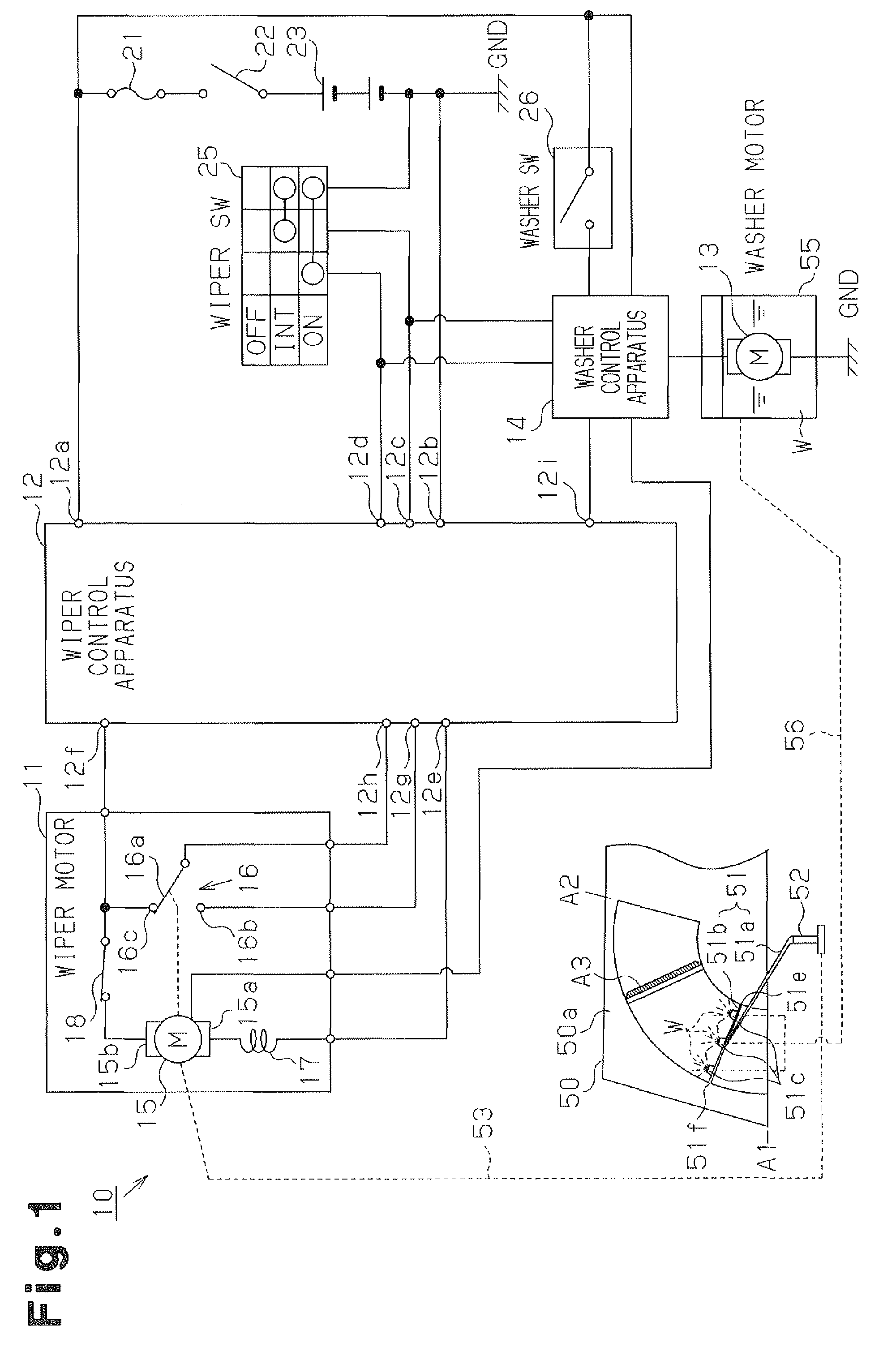 Vehicle wiper/washer control apparatus and vehicle wiper/washer apparatus