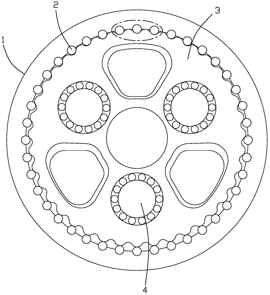 Elastic roller, pin-teeth cycloidal reducer and bearing